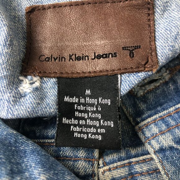 Calvin Klein Jeans Men's Vtg Trucker Denim Jacket Medium Cotton Medium Wash - Picture 3 of 10